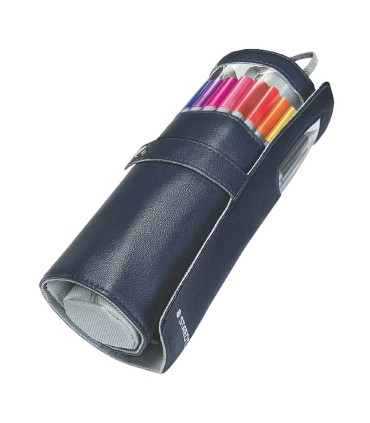 Set 20 finelinere asortate Triplus Staedtler 0,3mm în penar negru