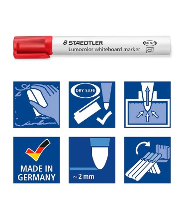 Set of 4 Lumocolor whiteboard markers, assorted colors