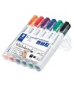 Set of 6 Lumocolor whiteboard markers, assorted colors 351-WP6