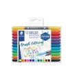 Set of 12 double pencils with brush tip, Staedtler, assorted colors 3004-TB12