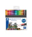 Set of 36 double permanent markers, Staedtler, assorted colors, 3187-TB36