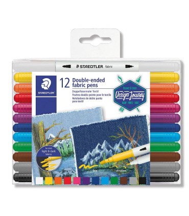 Set 12 carioci duble pentru textile, Staedtler, culori asortate 3190-TB12