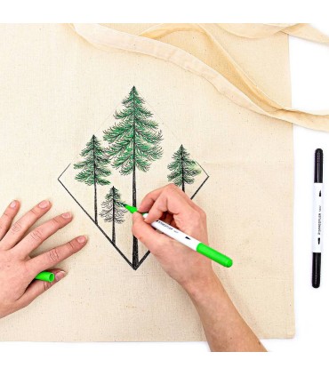 Set of 12 double-ended fabric pens, Staedtler, assorted colors 3190-TB12