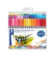 Set of 120 double-ended fibre-tip pens, Staedtler, assorted colors 3200-TB120