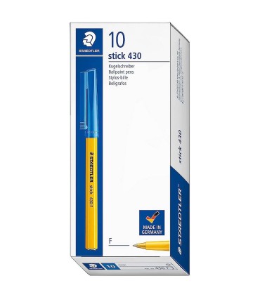 Set of 10 Staedtler clip cap pens 430 F-3 blue