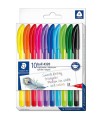Set of 10 ballpoint pens, retractable, assorted colors, Staedtler 4320 MC10