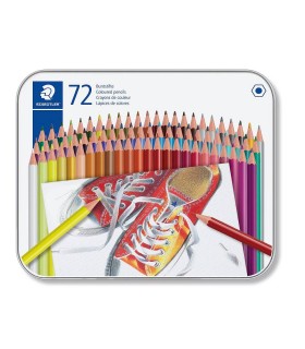 Set of 72 colored pencils, metal box, Staedtler 175 M72