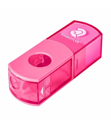 Plastic sharpener with eraser, Staedtler, pink