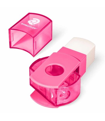 Ascuțitoare plastic cu radieră, Staedtler, roz