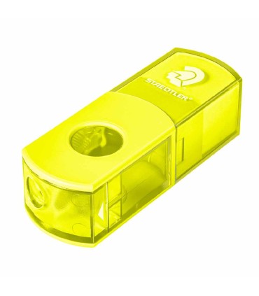 Plastic sharpener with eraser, Staedtler, yellow