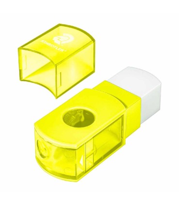 Ascuțitoare plastic cu radieră, Staedtler, galben