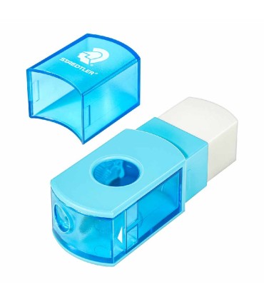 Plastic sharpener with eraser, Staedtler, blue