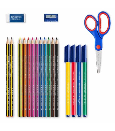 Set of pencils, crayons, eraser, scissors and sharpeners, Noris