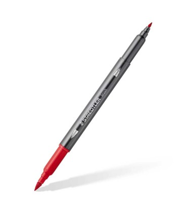 Set of 6 double watercolor pencils with brush tip, Staedtler, assorted colors 3001-C6