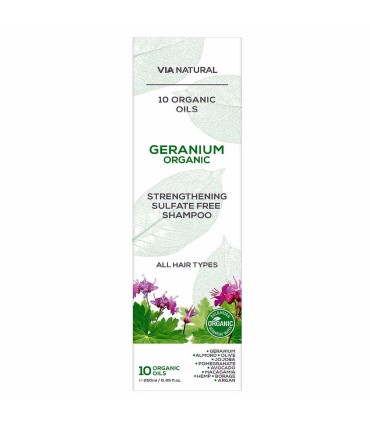 Strengthening shampoo, 10 organic oils, no SLS, Via Natural, 250ml