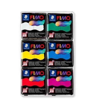 Pastă de modelaj FIMO Professional, set 6 culori, 342g