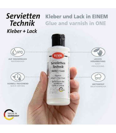 Glue and semi-gloss varnish for decoupage VIVA DECOR, 82ml