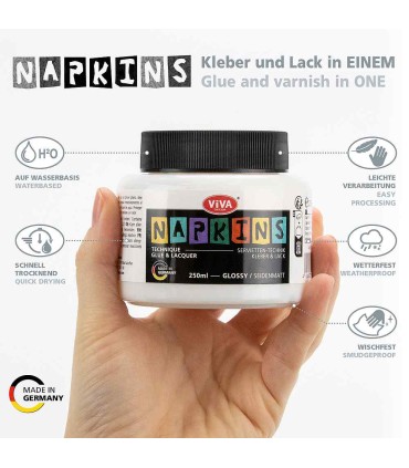 Adeziv și lac lucios tehnica șervețelului VIVA DECOR