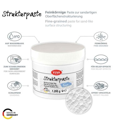 Texturing paste VIVA DECOR, white, 1.2 KG fine