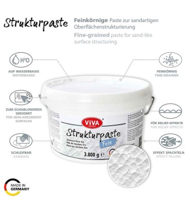 Texturing paste VIVA DECOR, white fine
