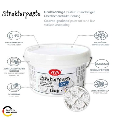 Texturing paste VIVA DECOR, white coarse