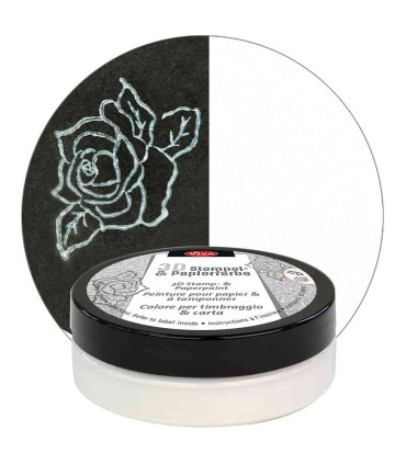 Vopsea 3D pentru ștampilare și hârtie VIVA DECOR, 50ml, alb