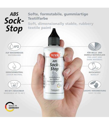 Anti-slip paint for socks and textiles ABS Sock-Stop VIVA DECOR, 82ml