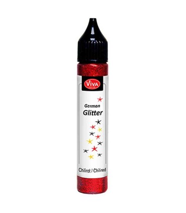 German glitter, washable adhesive glitter VIVA DECOR, chilli red