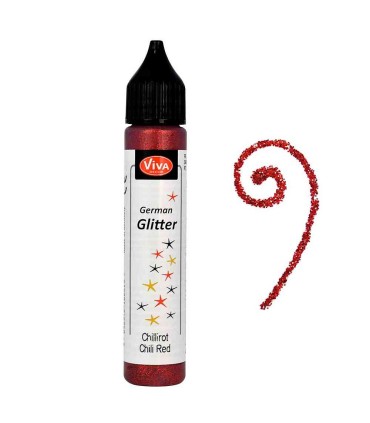 Glitter german, sclipici adeziv lavabil VIVA DECOR, roșu