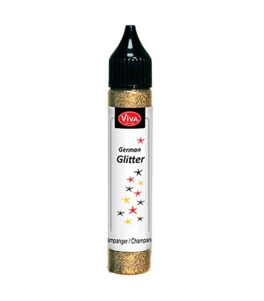 Glitter german, sclipici adeziv lavabil VIVA DECOR,șampanie