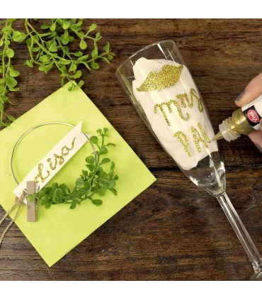 Sclipici adeziv lavabil pentru toate suprafețele, VIVA DECOR, 28ml