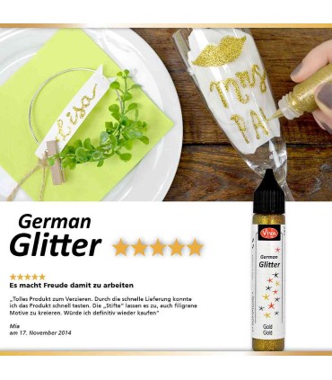 Washable adhesive glitter for all surfaces, VIVA DECOR, 28ml