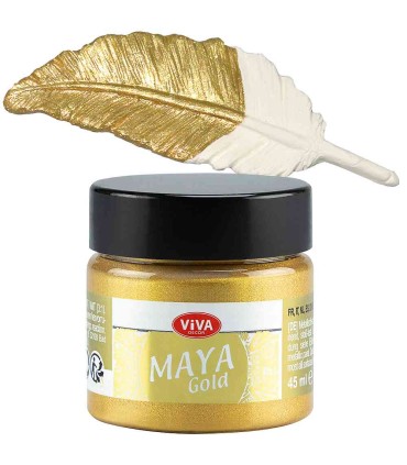 Vopsea metalică acrilică lucioasă Maya-Gold VIVA DECOR, șampanie