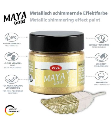Glossy acrylic metallic paint, Maya-Gold VIVA DECOR, champagne