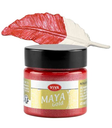 Glossy acrylic metallic paint, Maya-Gold VIVA DECOR, firered