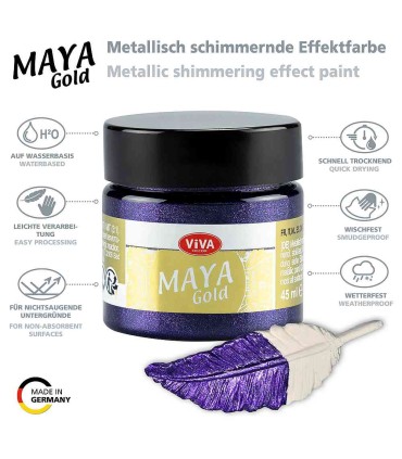 Glossy acrylic metallic paint, Maya-Gold VIVA DECOR, violet