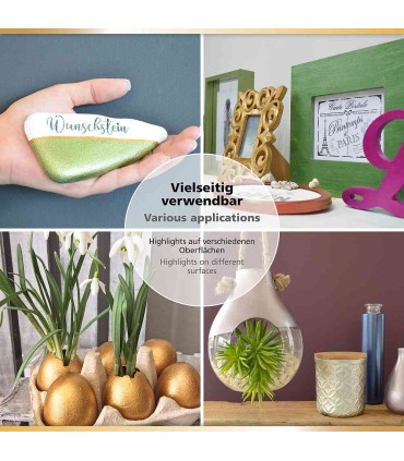 Glossy acrylic metallic paint, Maya-Gold VIVA DECOR, 45ml