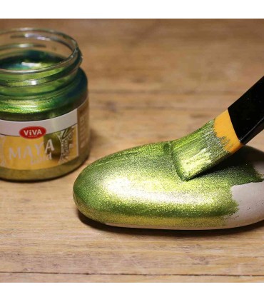 Glossy acrylic metallic paint, Maya-Gold VIVA DECOR, 45ml