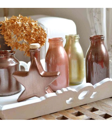 Vopsea metalică acrilică lucioasă Maya-Gold VIVA DECOR, 250ml