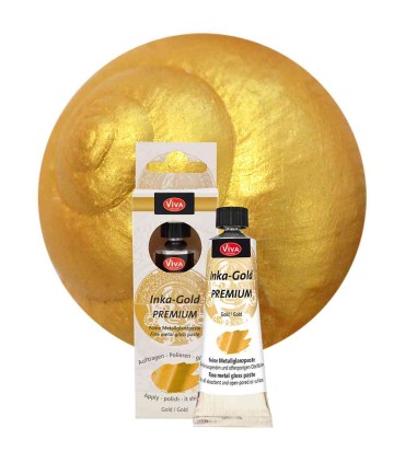 Metallic paint with intense effect Inka-Gold Premium, VIVA DECOR, 40g, gold