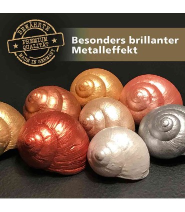 Vopsea metalică efect intens, suprafețe absorbante Inka-Gold Premium, VIVA DECOR, 40g