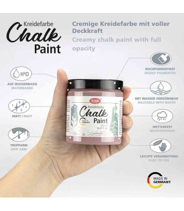 Vopsea cretă pentru mobilă, aspect calcaros mat, fără picurare, VIVA DECOR, 250 ml