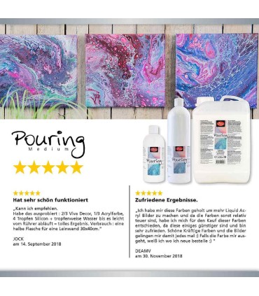 Mediu de turnare (pouring medium) pentru vopsea acrilică, VIVA DECOR