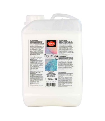 Mediu de turnare transparent (pouring medium) pentru vopsea acrilică, VIVA DECOR, 3000 ml