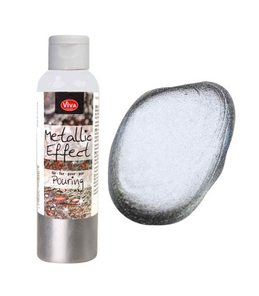 Pouring medium, metallic effect, VIVA DECOR, 120 ml, silver