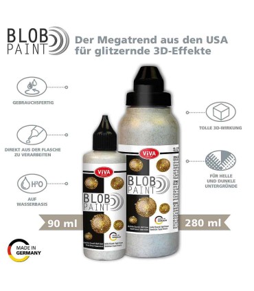 Vopsea cu sclipici pentru pictură punctată, Blob Paint VIVA DECOR, 90ml