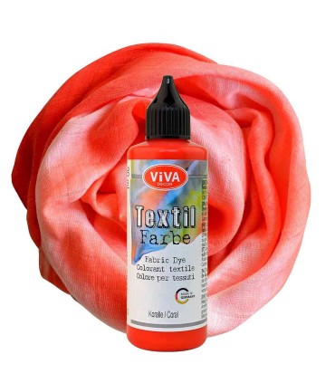 Vopsea pentru textile, lavabilă, VIVA DECOR, coral