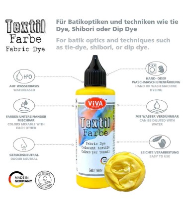 Vopsea pentru textile, lavabilă, VIVA DECOR, 90 ml