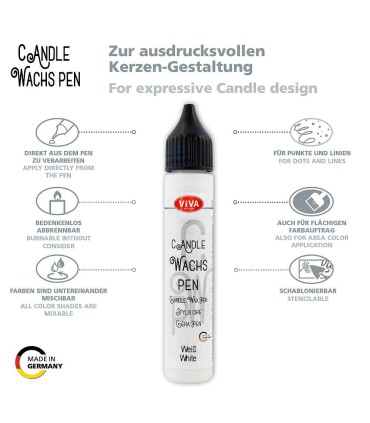 Colored wax for candle decoration, VIVA DECOR, 28 ml