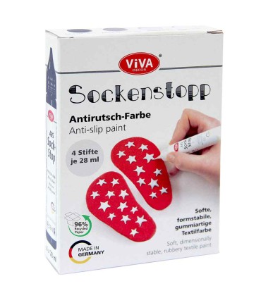 Set 4 vopsele anti-alunecare șosete și textile ABS Sock-Stop VIVA DECOR